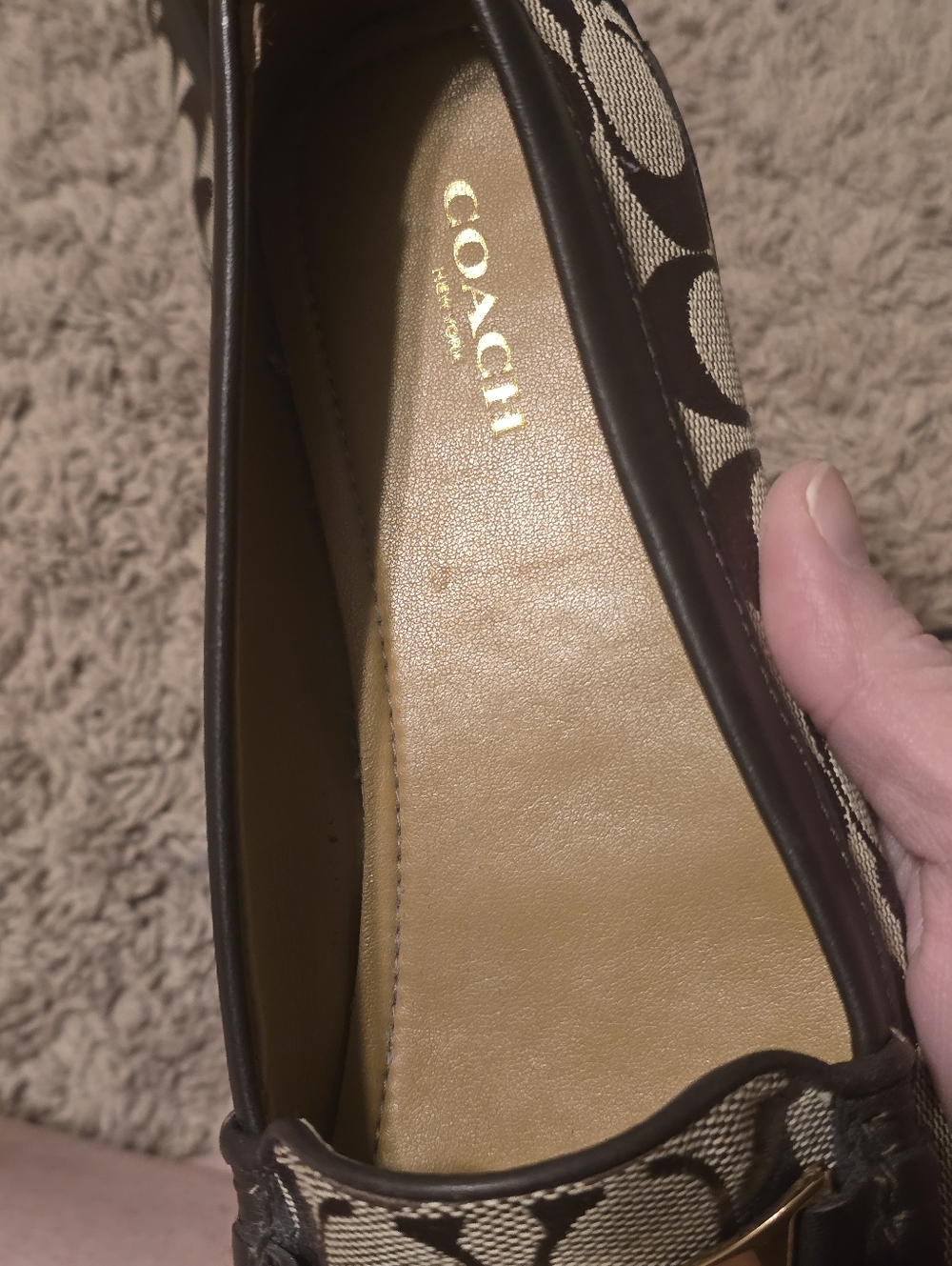 Coach Olympia Loafers Signature Canvas Brown Women’s Size 9B Authentic Monogram - Picture 10 of 10